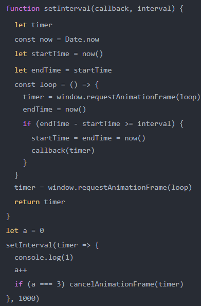setTimeout、setInterval、requestAnimationFrame3