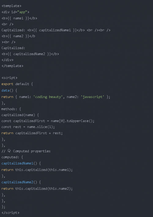如何在 Vue.js 中將字符串的第一個(gè)字母大寫(xiě)3